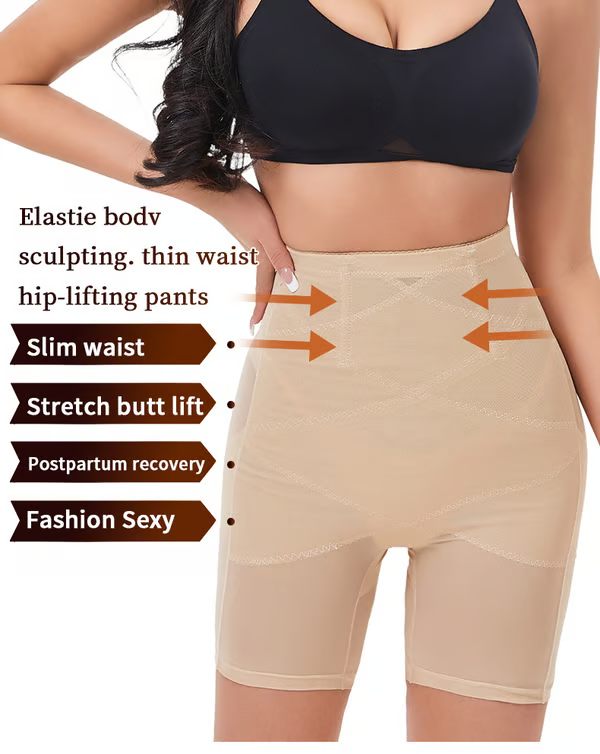 4-in-1 Shaper - Quick Slim Shape Wear Tummy, Back, Thighs, Hips - Black/Efffective Seamless Tummy Tucker
