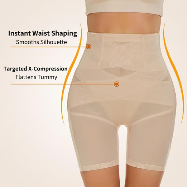 4-in-1 Shaper - Quick Slim Shape Wear Tummy, Back, Thighs, Hips - Black/Efffective Seamless Tummy Tucker